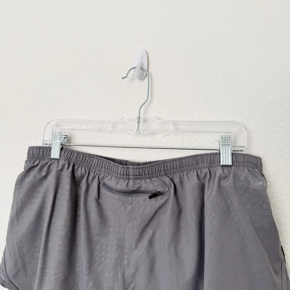 [Nike] Gray Pull-On Dri-Fit Built-in-Brief Tempo Running Shorts NWT Size Large L